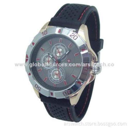 Silicone strap sports watches in Japan quartz movement
